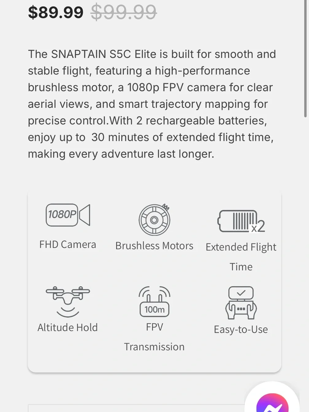 Snaptain drone dr-ste51b no remote